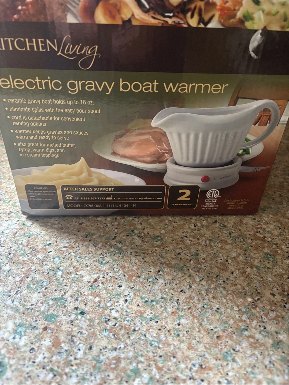 Kitchen Living Ceramic Electric Gravy Boat Warmer